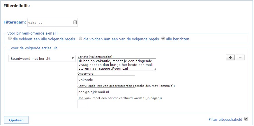 webmail filterdefinitie