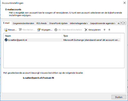 meerdere accounts in Outlook profiel